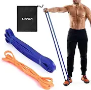 RAYWE 2PCS Resistance Loop Band with Carry Bag Natural Latex Pull Up Assist Band Home Gym Fitness Yoga Strength Training Elastic Exercise Workout Band
