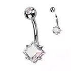 Piercing Navel Titanium Lozenge Aurore Borealis