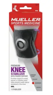 Mueller Premium Knee Stabilizer, Moderate Support, Black OSFM