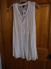 NEW Torrid Light Pink Blush Sleeveless Swiss Dot Lace Blouse Top Size 1
