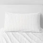Sheridan Bayley Stripe Washed Percale Sheet Set in White Size: King Material: Cotton @Sheridan Rewards