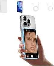 CP5 Lite Phone Vlog Selfie Screen 1080P 5 inch Full HD Rear Camera Monitor 2.4G 5G Video Transmission 50 Meters for Live Streaming,TikTok,Compatible with iPhone (White Case)