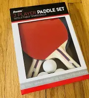 New Franklin Ping Pong 2 Player Paddle Set w/3 40mm Table Tennis Balls /Toy