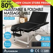 ALFORDSON Portable Massage Table 3 Fold 65cm Foldable Aluminium Lift Up Bed Desk