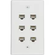 Ethernet Wall Plate 6 Port Cat6 Ethernet Cable Wall Plate Adapter