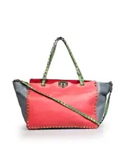 Colour Block Leather Rockstud Tote