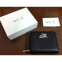 在飛比找蝦皮購物優惠-Agnes.b 小b ab 珍珠 短夾 錢包 黑色 日本專櫃