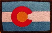 COLORADO State Flag Patch W/ VELCRO® Brand Fastener Blue Version Black Border #9