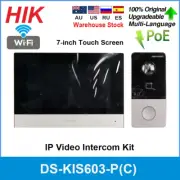 IP Video Intercom Kit DS-KIS603-P(C) Original DS-KV6113-WPE1+ DS-KH6320-WTE1 POE