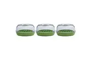 3x Cuisena 12.5cm Plastic Fresh Avocado Keeper Pod Food Storage Container Green