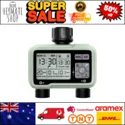Digital Water Timer with Dual Outlets, LCD Display, IPX5 Waterproof for Garden