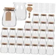 6.7 oz Glass Yogurt Jars 30 Pack with Cork Lids &PE Lids, Container for 30Pack