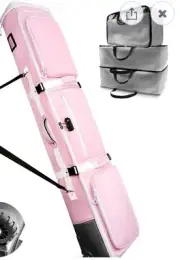 Padded Skis Snowboard Bag Pink W/ Wheels & TSA Combo Lock Aurotier 10mm