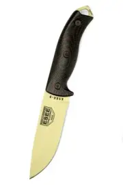 ESEE Knives 5PDT-004 Fixed Blade Knife Desert Tan 1095 Carbon Steel Black G10
