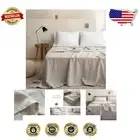 Luxury 100% Linen Flat Sheet California King - Stone Washed Soft & Breathable