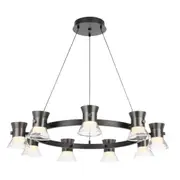 Tipico 9 Light Gun Metal Ring LED Pendant