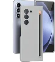[AWINNER] Case Compatible for Samsung Galaxy Z Fold5 Cover with S Pen Holder and Storage Slot for Pen (Gray)