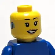 Lego - Minifigure Head - Female, Smile, Teeth, Hearing Aid