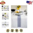 Luxury Handcrafted Navy & White Striped Linen Table Runner - 14x108 for Events