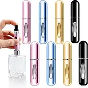 Pack of 8 5 ml Perfume Atomiser, Perfume Atomiser for On the Go, Perfume Filler Refillable Empty Mini Perfume Atomiser for Handbag, Travel, Holiday, Air Travel, Going Out (Polychrome)