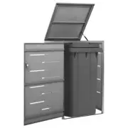 NNEVL Single Wheelie Bin Shed 69x77.5x115 cm Stainless Steel