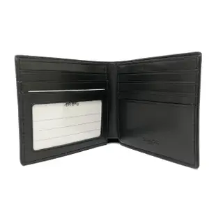 【COACH】C LOGO 6卡證件男款輕便短夾禮盒(黑灰)