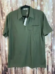 COOFANDY Men's Waffle Knit Polo Shirt and Shorts Set 2 Pieces Outfit Size Medium