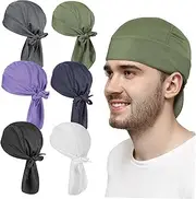 [VERDANVERSE] Versatile Outdoor Hat Turban Men's Skull Cap Do Rag Tied Bandana Sweat Cap Running Hat Head Cover Multiple Colors