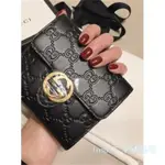 精品現貨 GUCCI 皮夾 ICON GUCCI SIGNATURE WALLET 經典壓花LOGO釦式真