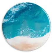 4pc Lynn & Liana Home/Bar Ceramic Resin Drink Coasters Modern Caribbean Blue