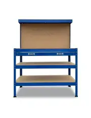 [Kartrite] 3-layer Steel Work Bench Garage Storage Table Tool Shelf Pegboard DrawerBlue