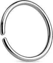 [Generic] Stainless Steel Fake Nose Ring - Non-Piercing Faux Nose Hoop, Hypoallergenic Clip-On Nose Ring for Men and Women