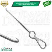 Volkman Retractor Sharp 8.5" Single Prong Bone Hook Surgical Instrument German G