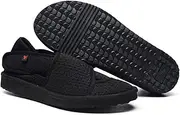 [WCXTY] Elderly Edema Shoes for Swollen Feet,Summer Lightweight Orthopedic Diabetic Slippers for Women Wide Width,Comfortable Breathable Mens Bunions Diabetic Shoes (Color : Black, Size : 4 AU)