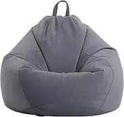 UYSOFRCV Bean Bag Chair Cover Only (No Filler), Washable Premium Soft Corduroy Stuffed Animal Storage or Memory Foam Beanbag Case, for Adults,Kids,Teens,Dark Gray,90 * 110cm