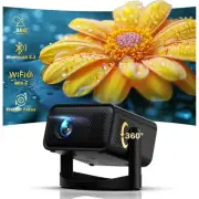 Projector with WiFi and Bluetooth, 360° Rotation Smart Projector 1080P Suppor...