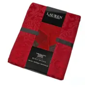Ralph Lauren Red Damask Paisley 60"x84" Oblong Cotton Blend Tablecloth