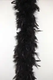 Black Chandelle 80 Gram Feather Boas 2-Yards For Halloween, Costume, Party