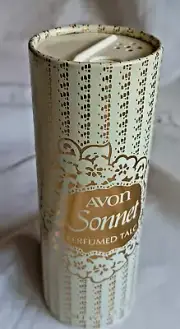 1980s Avon SONNET 3.5 oz Perfumed Talc Body Powder Opened NOT USED.90% FULL