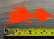 Fly Fishing Sticker Decal 3.5" Woolly Bugger Trout Wooly Musky Abel Orange