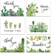 Paper Master Cactus Thank You Cards 36 Pack Succulent Thank You Cards with Envelopes 4 * 6 Inch Watercolor Assorted Cactus Thank You Cards for Wedding, Bridal Party, Graduation, Greeting