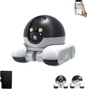 Patrol Buddy Robot Camera on Wheels, Indoor Movable Security Monitor with App Control, Dual Lens 1080p HD, 2-Way Talk & Night Vision, WiFi Pet Camera for Dogs, Cats (+32G)