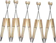 Generic 10 Pcs Beaded Pen Fountain Ink Pen Ballpoint Pen White Pens Beadable Park Style Pen Beads Pens for Beading Focal Beads for Pens Bead Pen Beads for Pens Making Bulk Plastic Golden