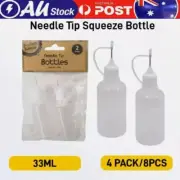 8PCS Needle Tip Squeeze Bottle Glue Applicator Nozzle Dropper Craft Tool 33ML AU
