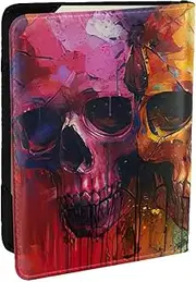 [JEJEA] Color Skulls Print Travel Organizer Credit Cards Case Passport BookPassport Holder Cover Wallet forTraveling,, Black, One Size