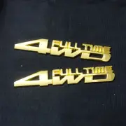2x Golden 4WD FULL TIME Chrome Metal Sticker Badge Emblem Decal Auto Turbo Grand (for: MG)
