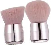 SHERCHPRY 2pcs Portable Loose Powder Makeup Brush Mushroom Shape Face Blusher Brush for Blending Soft Durable Cosmetic Tool for Travel and Daily Use