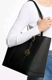 Michael Kors Jet Set Travel Large Shoulder Tote Saffiano Leather Black NWT