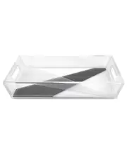 Wexel Art Clear Acrylic Tray with Slate & Frost Accents