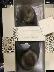 CYNTHIA ROWLEY NY Cashmere Ballets Slippers Suede Sole Sz Medium NEW w BOX